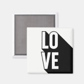 Love Retro Long Shadow Typografie Magneet (Voorkant / Achterkant)