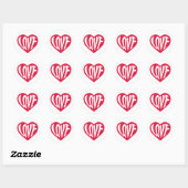 LOVE Retro Typographie Coeur Sticker (Feuille)