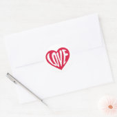 LOVE Retro Typographie Coeur Sticker (Enveloppe)