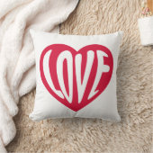 LOVE Retro Typographie Coussin de coeur (Couverture)