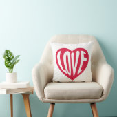 LOVE Retro Typographie Coussin de coeur (Chaise)
