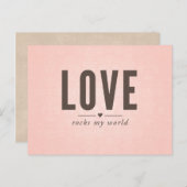 Love Rocks My World Carte Postale Vintage (Devant / Derrière)