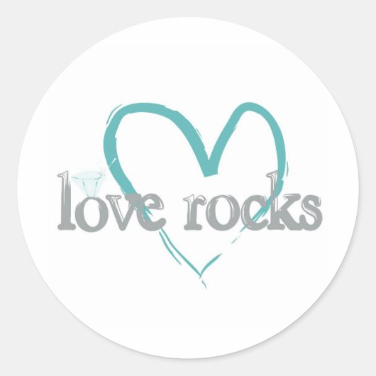 Love Rocks Ronde Sticker (Voorkant)