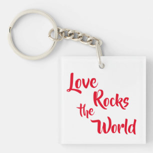 'Love Rocks the World' Key chain Sleutelhanger