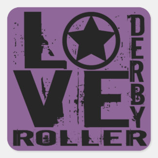 LOVE Roller Derby Vierkante Sticker