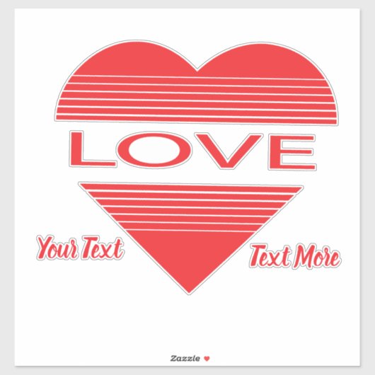 Love & Romance Concept Design with Heart Elements Sticker (Vel)