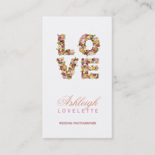 LOVE Romantic Blooms Spring Flowers Profile Card Visitekaartje