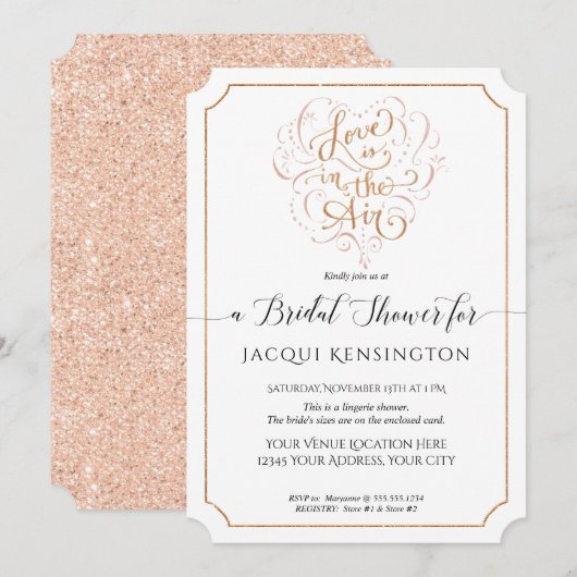 Love Roos Gold Glitter Typography Vrijgezellenfees Kaart (Voorkant / Achterkant)