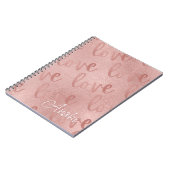 Love Roos Gold Script Pattern Notitieboek (Linkerzijde)