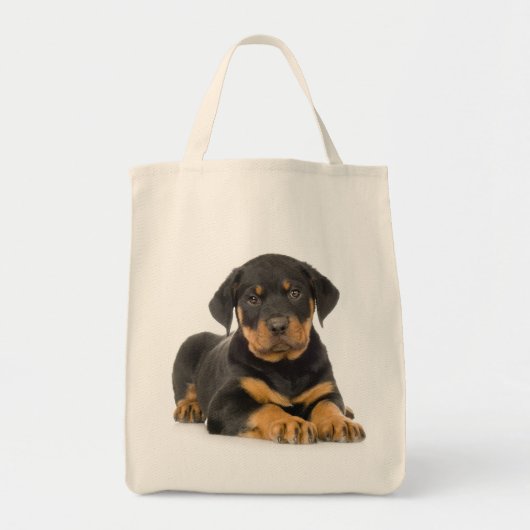 Love Rottweiler Sac fourre-tout de toile de chien (Devant)