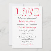 LOVE Rouge/Noir - Faire-part de mariage (Devant)