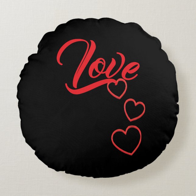 Love Round Pillow Rond Kussen (Voorkant)