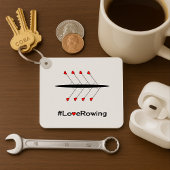 Love Rowing slogan en boot gepersonaliseerd Sleutelhanger