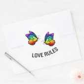 Love Rules Ronde Sticker (Envelop)