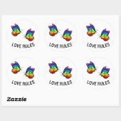 Love Rules Ronde Sticker (Vel)