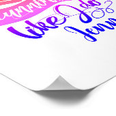 Love Run Motivation Rainbow Bunny Typography Poster (Hoek)