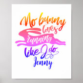 Love Run Motivation Rainbow Bunny Typography Poster (Voorkant)