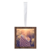 Love Rustic Woodland Photo Heart Lijst Monogram Ornament (Rechts)