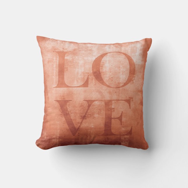 LOVE - Rustisch koraal Sierkussen (Voorkant)