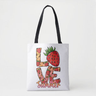 Love Sac fourre-tout aux fraises d'été Bonjour s