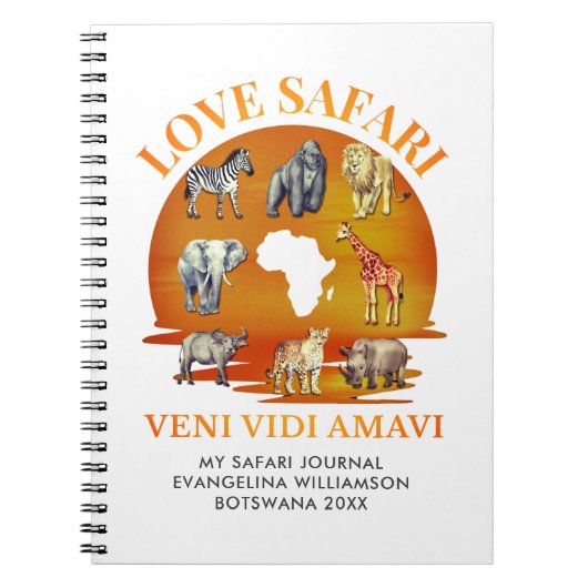 LOVE SAFARI Souvenir Journal personnalisé (Devant)
