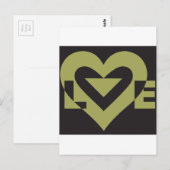 Love Sage Green on Black Briefkaart (Voorkant / Achterkant)