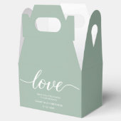 Love Sage Green Wedding Custom Names Bedankt Fav Bedankdoosjes (Geopend)
