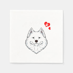 Love Samoyed Dog Owner Samoyed Paw Heart Gift Servet