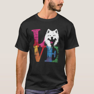 Love Samoyed - kleurrijk Samojeed Hondenras T-shirt