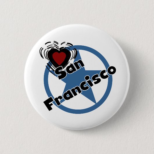 Love San Francisco Ronde Button 5,7 Cm (Voorkant)