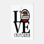 LOVE Santa Barbara Californië Metalen Ornament (Voorkant links)