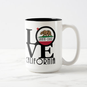 LOVE Santa Cruz California 15oz Tweekleurige Koffiemok