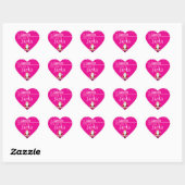"Love, Santa" Hot Pink Gepersonaliseerd kerstcadea Hart Sticker (Vel)