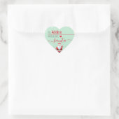 "Love, Santa" Munt Gepersonaliseerd kerstcadeau Hart Sticker (Tas)