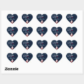 "Love, Santa" Navy Blue Gepersonaliseerd kerstcade Hart Sticker (Vel)