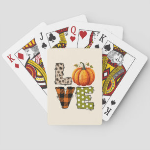 LOVE – Schattigee Pumpkin & Polka Dot Letters Pokerkaarten