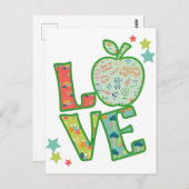 Love School Apple, teruggetrokken naar school Briefkaart (Voorkant / Achterkant)