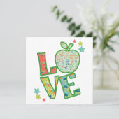 Love School Apple, teruggetrokken naar school Kaart (Staand voorkant)