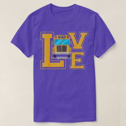 Love School Bus Driver grappige cadeaus voor manne T-shirt (Design voorkant)