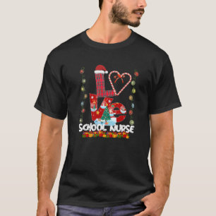 Love School Neurse Santa Hat Snoep Xmas Pajama T-shirt