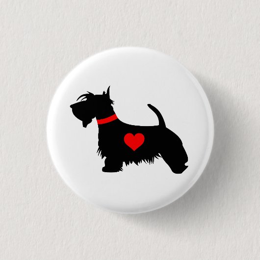 Love Scottie dog pin Button badge (Voorkant)
