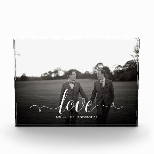 Love Script Afbeelding Simple Calligraphy Gay Wedd Fotoblokken