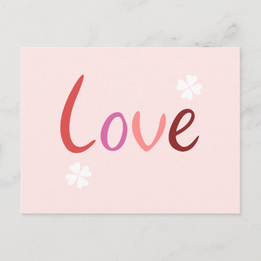Love Script Design Pinks Reds & White Briefkaart (Voorkant)