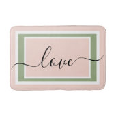 Love Script Geometric Blush Pink Green Badmat (Voorkant)