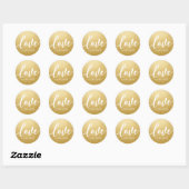 Love Script Gold Favoriser Sticker avec date (Feuille)