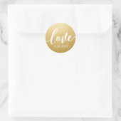 Love Script Gold Favoriser Sticker avec date (Sac)