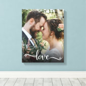 Love Script Huwelijksfoto Canvasprint Canvas Afdruk (Insitu (Houten vloer))