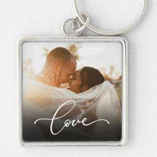 Love Script Pas getrouwd Custom Photo Sleutelhanger