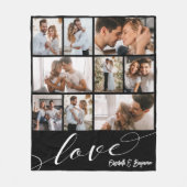 Love Script Photo Collage Fleece Deken (Voorkant)