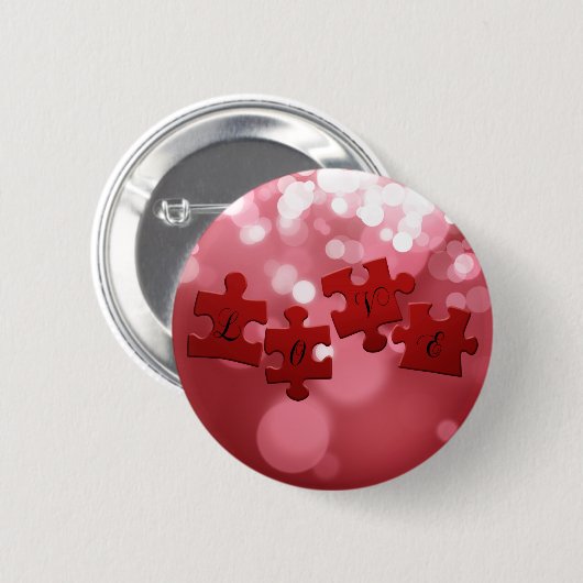 Love Script Puzzle PiElke Ronde Button 5,7 Cm (Voorkant /achterkant)